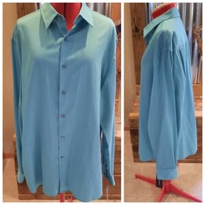 New AXIST dress shirt XXL Nile Blue aqua comfy
